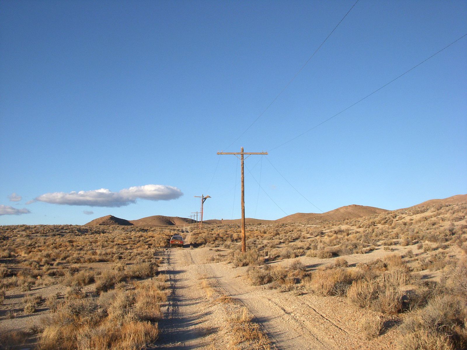 Stringing Line with Shack distant, center